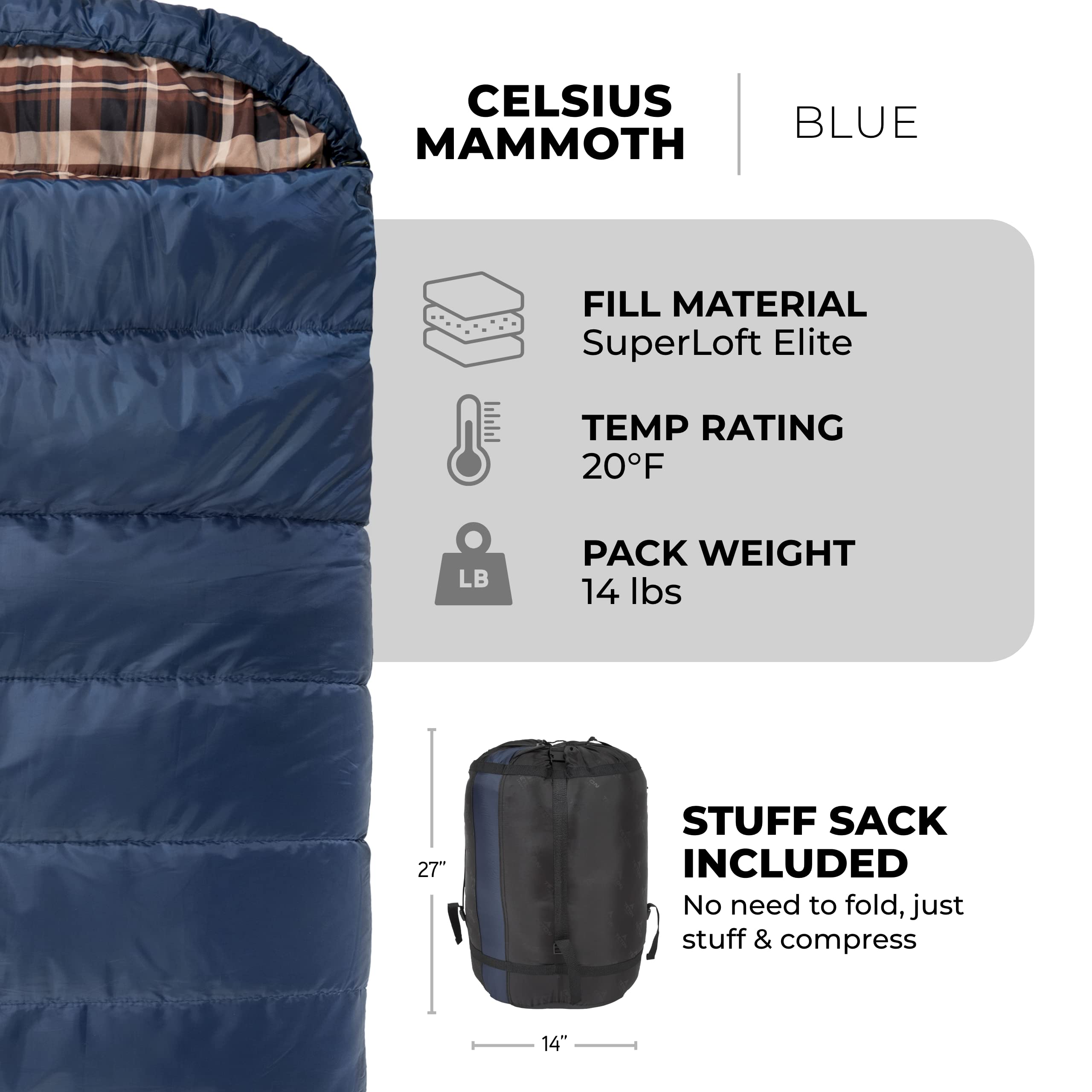 Amazon.co.jp: TETON Sports Mammoth +20F Queen-Size Double Sleeping